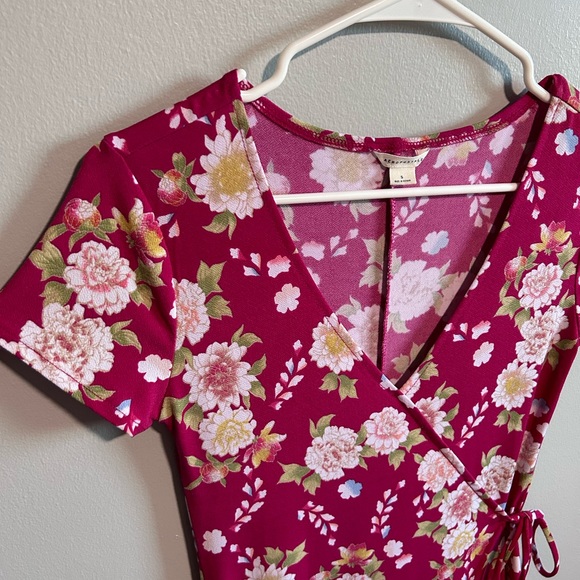 Aeropostale Pink Floral Y2K Wrap Style Dress-Sm - Picture 2 of 7